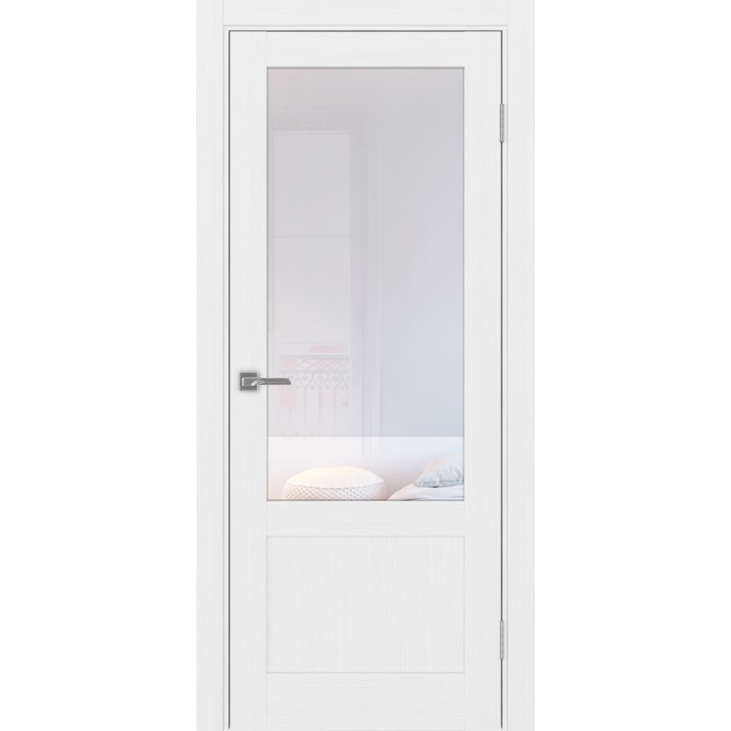 Межкомнатная дверь Турин 540ПФ.21, цвет белый лёд, заполнение Прозрачное, размер 200*80 см.