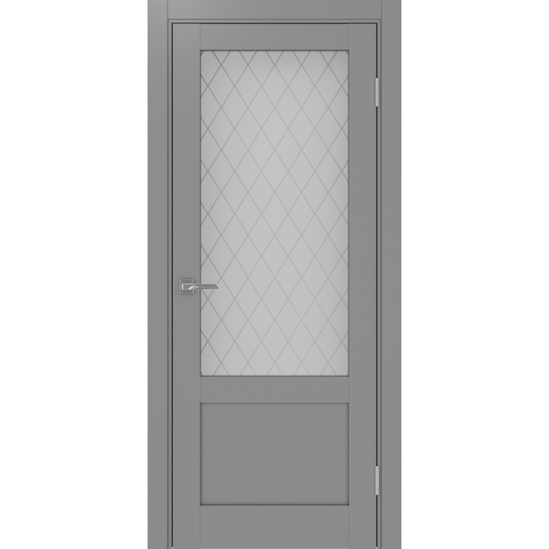 Межкомнатная дверь Турин 540ПФ.21, цвет серый, заполнение Кристалл бесцветное, размер 200*80 см.