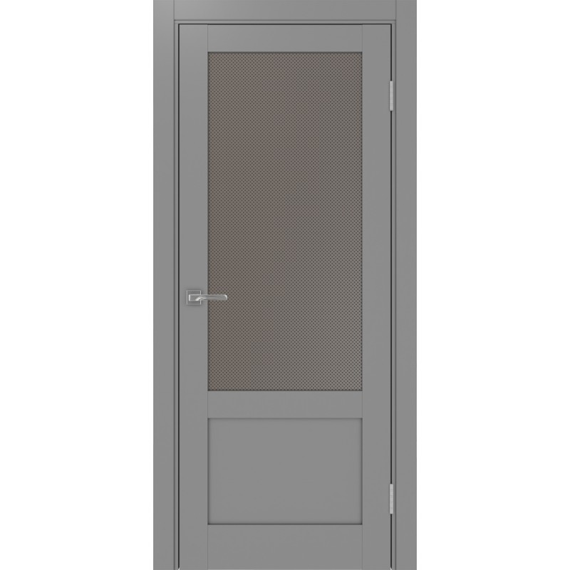 Межкомнатная дверь Турин 540ПФ.21, цвет серый, заполнение Пунта бронзовое, размер 200*40 см.