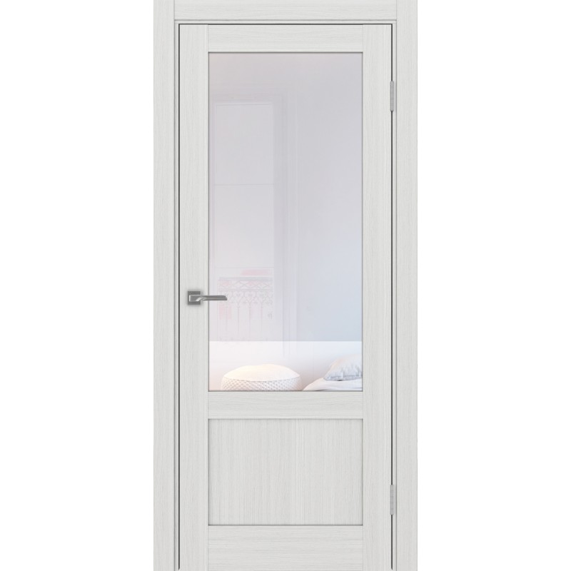 Межкомнатная дверь Турин 540ПФ.21, цвет ясень серебристый, заполнение Прозрачное, размер 200*80 см.