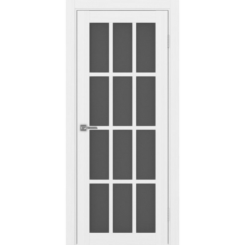 Межкомнатная дверь Турин 542.2222, цвет белый лёд, заполнение Графит матовое, размер 200*80 см.