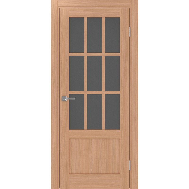 Межкомнатная дверь Турин 542ПФ.2221, цвет ясень тёмный, заполнение Графит матовое, размер 200*80 см.