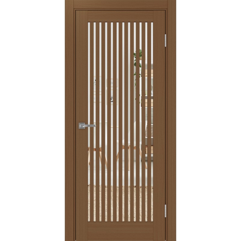 Межкомнатная дверь Турин 543.2, цвет орех NL, заполнение Зеркало, размер 200*80 см.