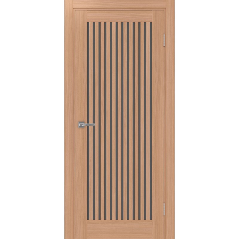 Межкомнатная дверь Турин 543.2, цвет ясень тёмный, заполнение Графит матовое, размер 200*80 см.