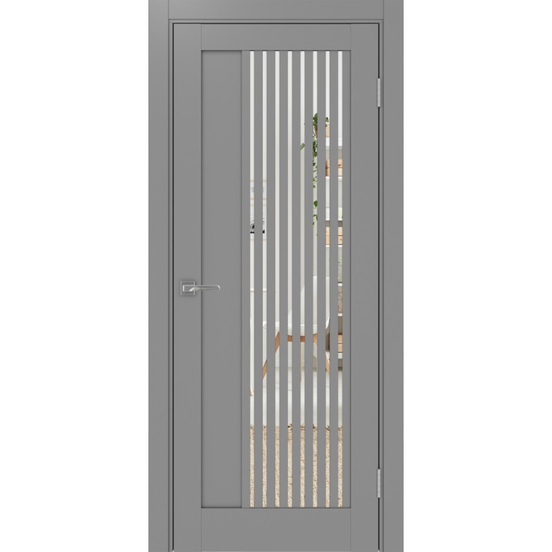 Межкомнатная дверь Турин 544.12, цвет серый, заполнение Зеркало, размер 200*80 см.