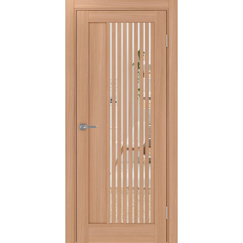 Межкомнатная дверь Турин 544.12, цвет ясень тёмный, заполнение Зеркало, размер 200*80 см.