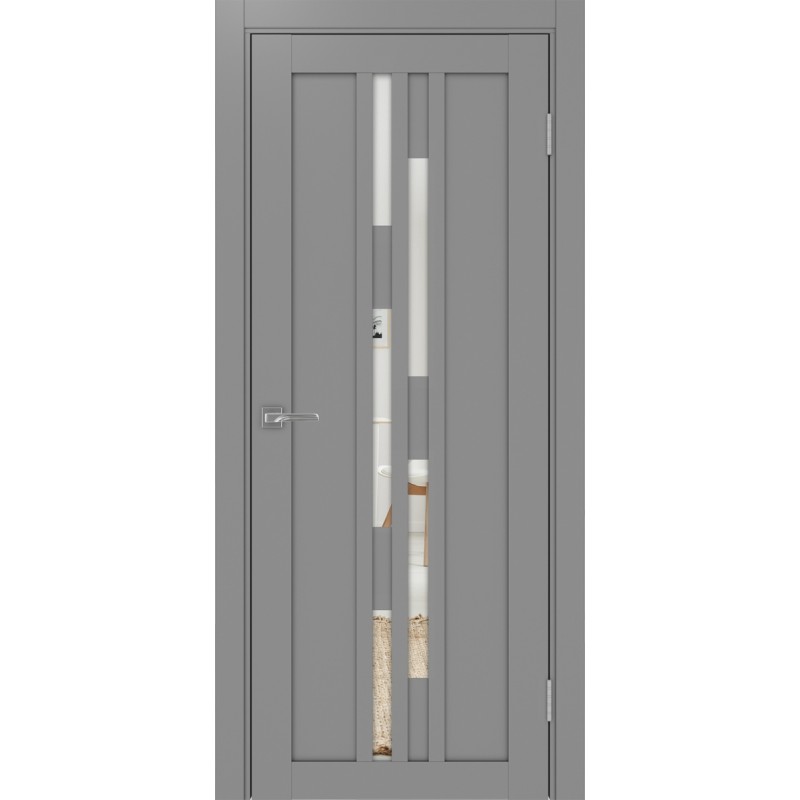 Межкомнатная дверь Турин 551.121, цвет серый, заполнение Зеркало, размер 200*80 см.