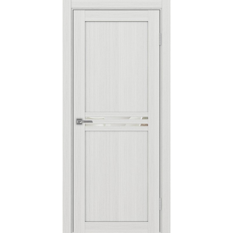 Межкомнатная дверь Турин 552.12, цвет ясень серебристый, заполнение Зеркало/Зеркало, размер 200*80 см.