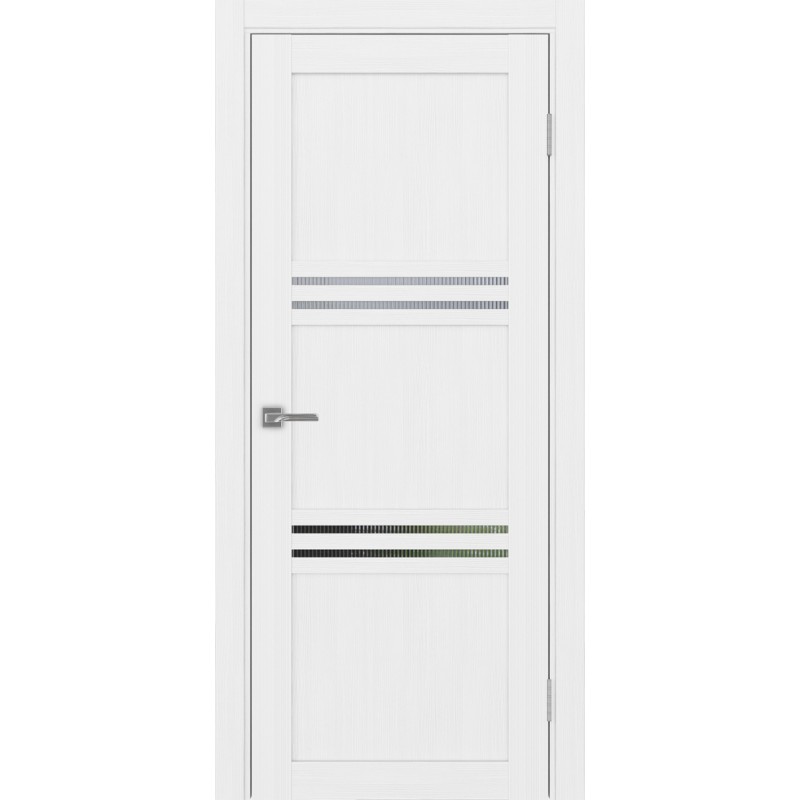 Межкомнатная дверь Турин 553.12, цвет Белый лёд стекло Мору, размер 80*200 см.