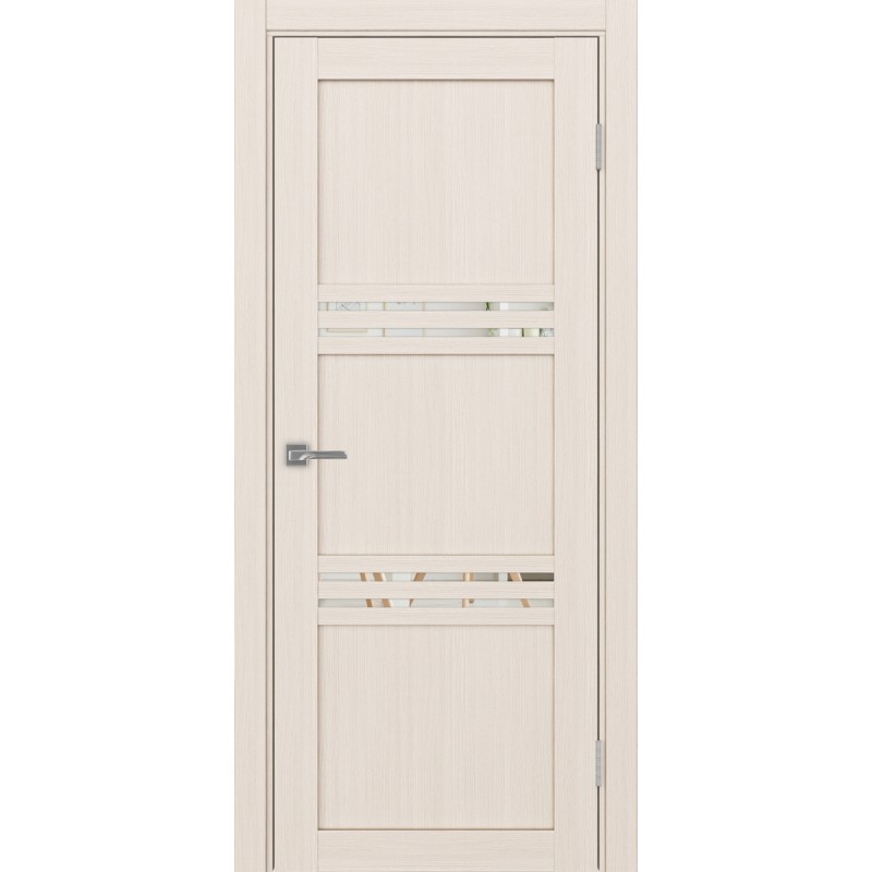 Межкомнатная дверь Турин 553.12, цвет ясень перламутровый, заполнение Зеркало/Зеркало, размер 200*80 см.