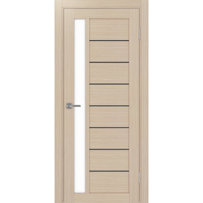 Межкомнатная дверь Турин 554АПП.21, цвет Дуб беленый FL, молдинг алюм.чёрн стекло LACбелый, размер 80*200 см.