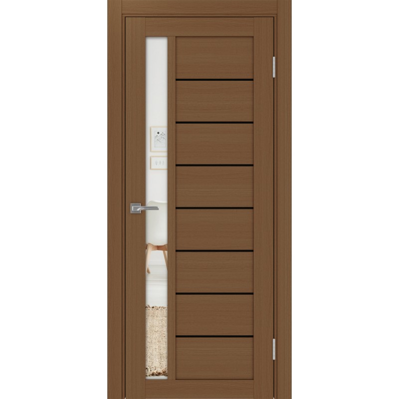 Межкомнатная дверь Турин 554.21 АПП молдинг SB, цвет орех NL, заполнение Зеркало, размер 200*80 см.