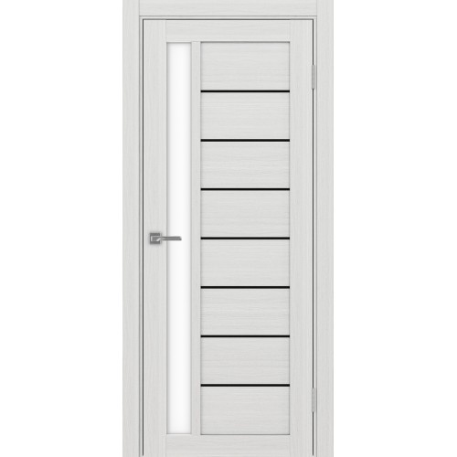 Турин 554АПП.21, цвет Ясень серебристый, молдинг алюм.чёрн стекло LACбелый, размер 80*200 см.