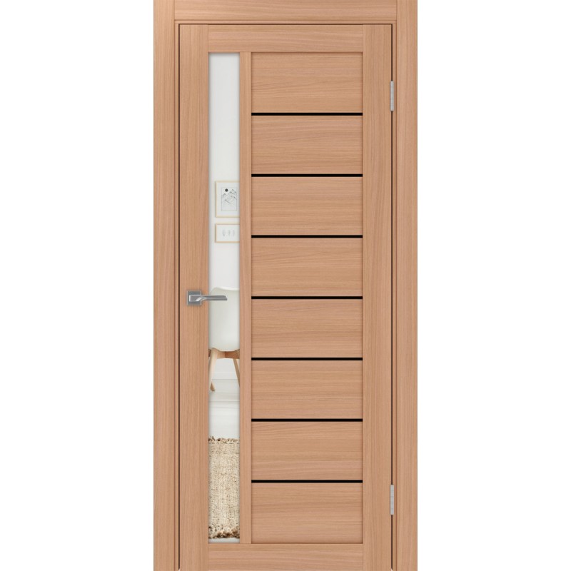 Межкомнатная дверь Турин 554.21 АПП молдинг SB, цвет ясень тёмный, заполнение Зеркало, размер 200*80 см.