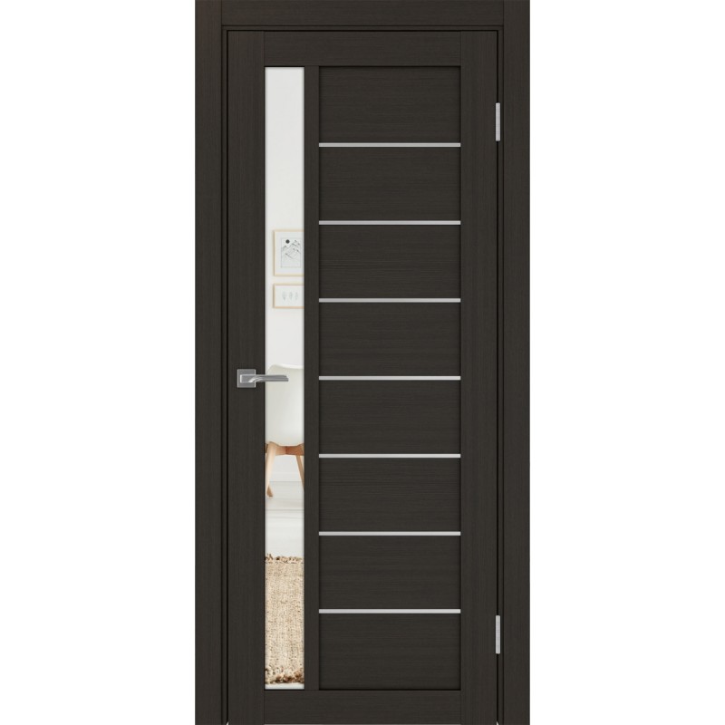 Межкомнатная дверь Турин 554.21 АПП молдинг SC, цвет венге FL, заполнение Зеркало, размер 200*80 см.