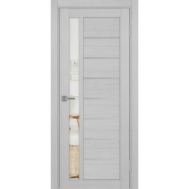 Межкомнатная дверь Турин 554.21 АПП молдинг SC, цвет дуб серый FL, заполнение Зеркало, размер 200*80 см.