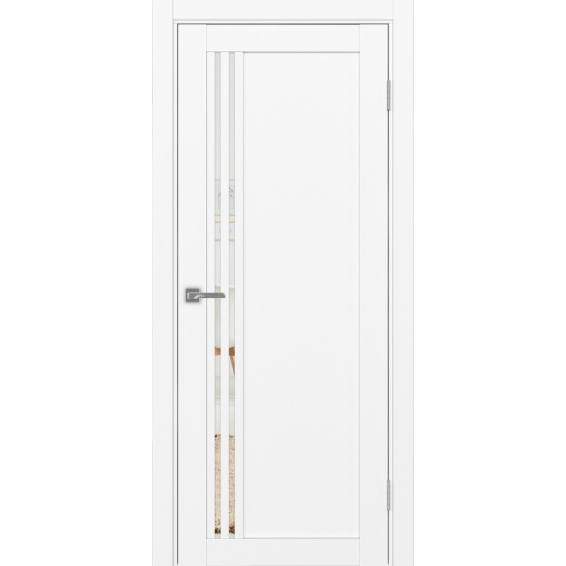 Межкомнатная дверь Турин 555.21, цвет белый снежный, заполнение Зеркало/Зеркало, размер 200*80 см.