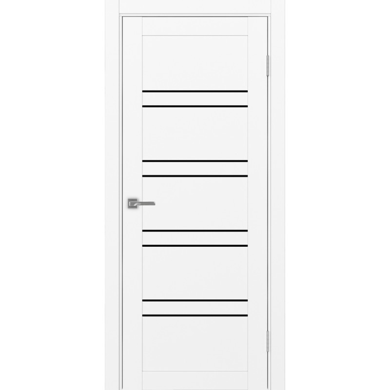 Межкомнатная дверь Турин 560.12, цвет белый снежный, заполнение LACчерный, размер 200*80 см.