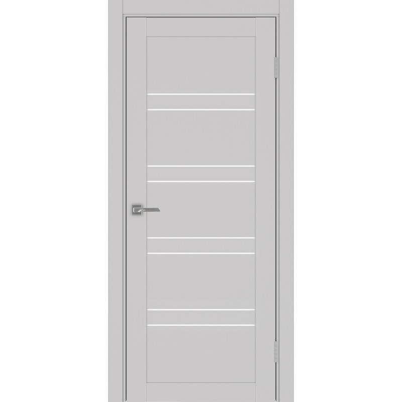 Межкомнатная дверь Турин 560.12, цвет Пепельный стекло LACбелый, размер 80*200 см.