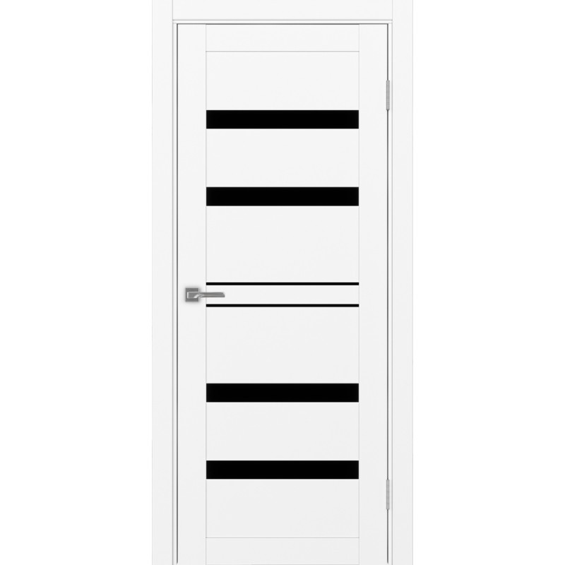 Межкомнатная дверь Турин 561.12, цвет белый снежный, заполнение LACчерный, размер 200*80 см.