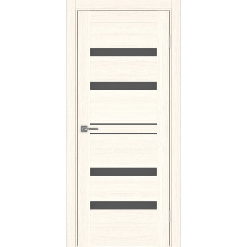 Межкомнатная дверь Турин 561.12, цвет ясень светлый, заполнение Графит матовое, размер 200*80 см.