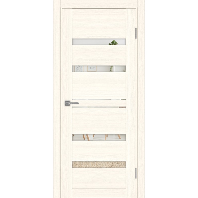 Межкомнатная дверь Турин 561.12, цвет ясень светлый, заполнение Зеркало, размер 200*80 см.