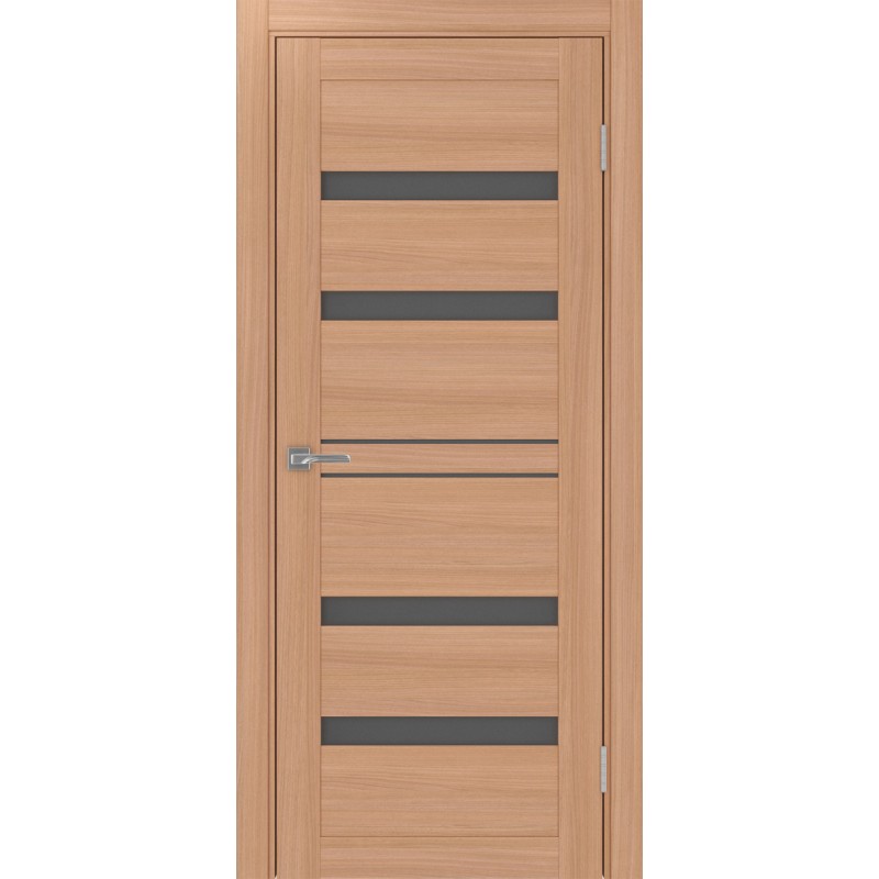 Межкомнатная дверь Турин 561.12, цвет ясень тёмный, заполнение Графит матовое, размер 200*80 см.