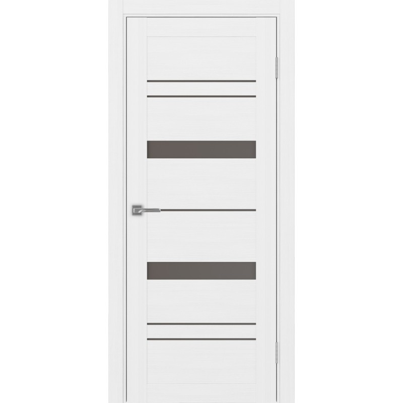 Межкомнатная дверь Турин 562.12, цвет Белый лёд стекло Бронза матовое, размер 80*200 см.