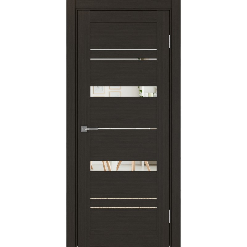 Межкомнатная дверь Турин 562.12, цвет венге FL, заполнение Зеркало, размер 200*80 см.