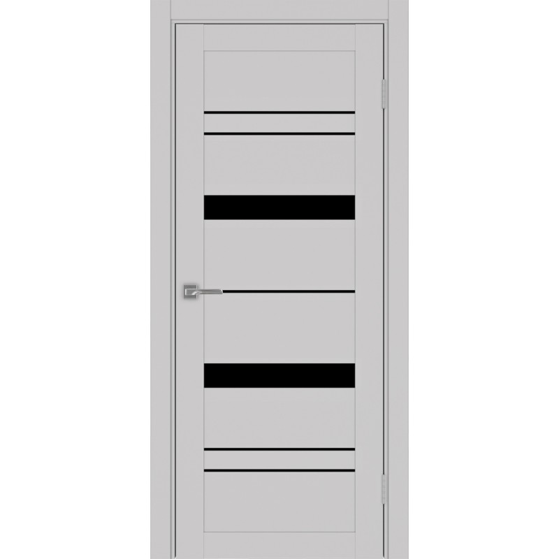 Межкомнатная дверь Турин 562.12, цвет пепельный, заполнение LACчерный, размер 200*80 см.