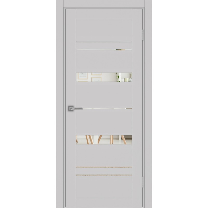 Межкомнатная дверь Турин 562.12, цвет пепельный, заполнение Зеркало, размер 200*80 см.