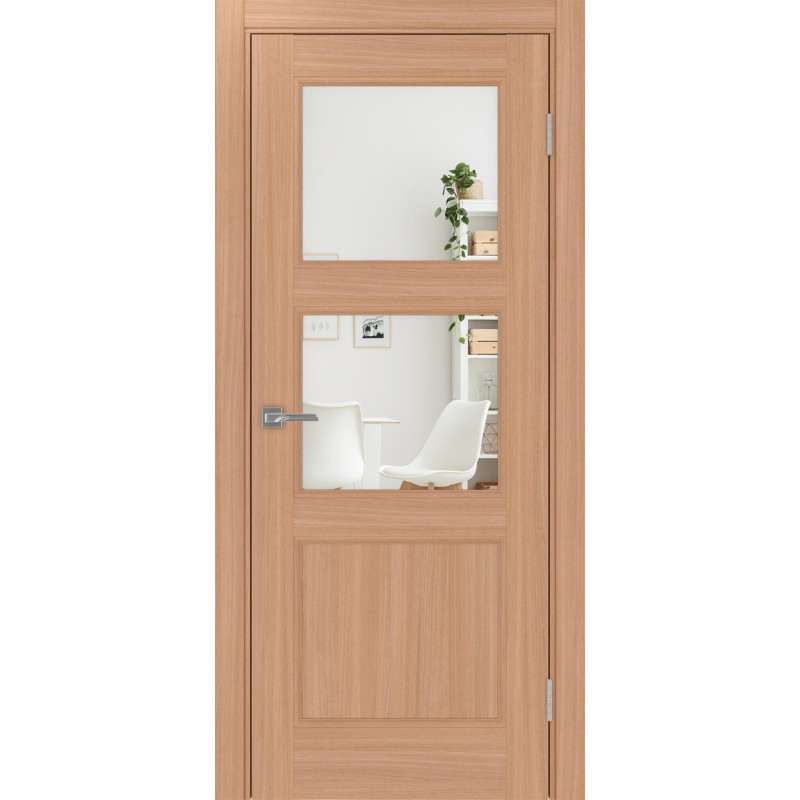 Межкомнатная дверь Турин Neo 530.221, цвет ясень тёмный, заполнение Зеркало/Зеркало, размер 200*80 см.