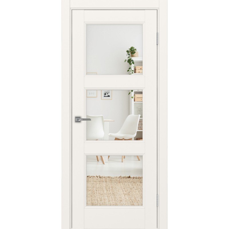 Межкомнатная дверь Турин Neo 530.222, цвет, бежевый, заполнение Зеркало/Зеркало, размер 200*80 см.