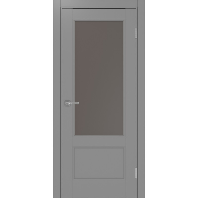 Межкомнатная дверь Турин Neo 540ПФ.21, цвет серый, заполнение Бронза матовое, размер 200*80 см.