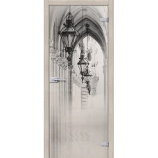 Стеклянная дверь Межкомнатная стеклянная дверь Аркада Люкс Белое Сатинато