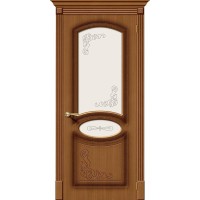 Азалия цвет Ф-11 (Орех), стекло Худ., покрытие Шпон, размер 200*80 см.