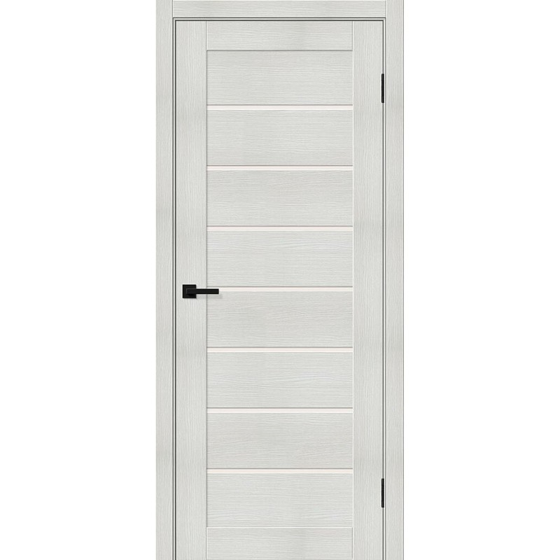 Межкомнатная дверь Браво-22 цвет Bianco Melinga, стекло Magic Fog, покрытие Эко-шпон, размер 200*80 см.