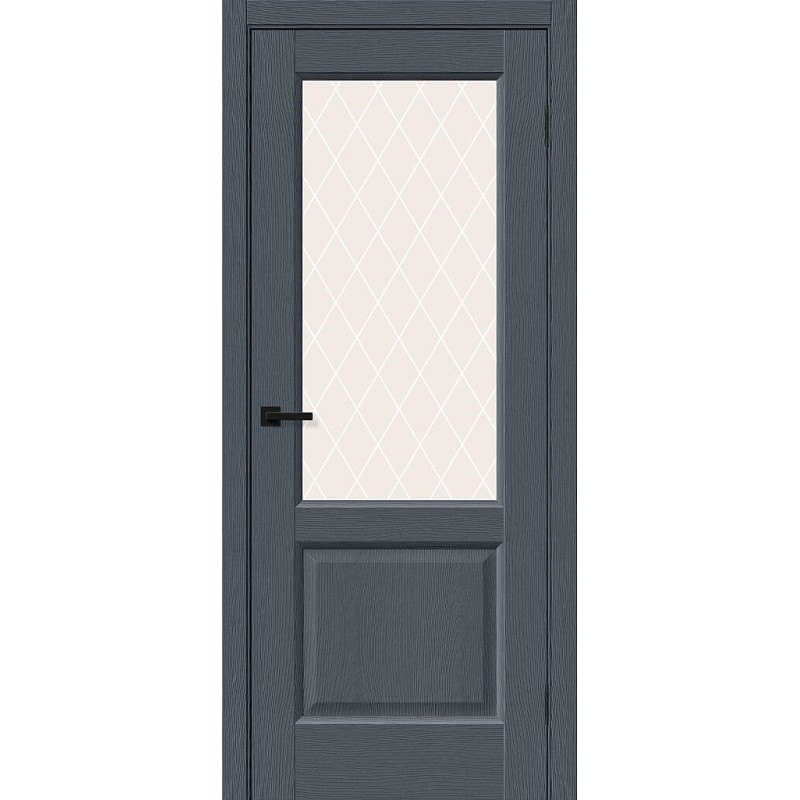 Межкомнатная дверь Неоклассик-33 цвет Stormy Wood, стекло White Сrystal, покрытие Эко-шпон, размер 200*80 см.