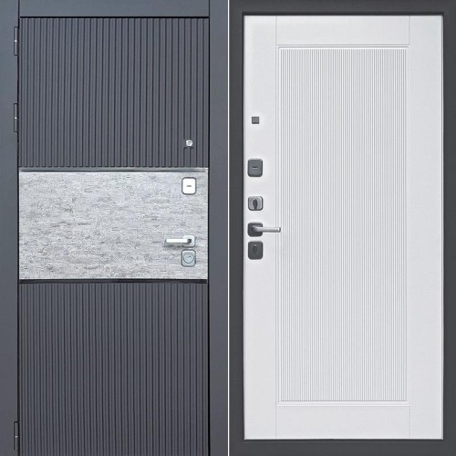 Флеш Черный софт/Белый (гладкий матовый) 205*86 левая