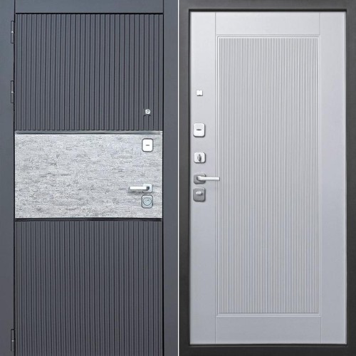 Металлическая Флеш Черный софт/Светло-серый (гладкий матовый) 205*86 левая