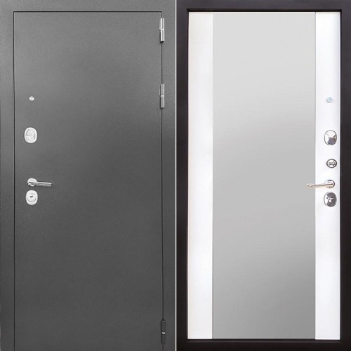 Фаворит зеркало Серебро/Белый (гладкий матовый) 205*86 левая