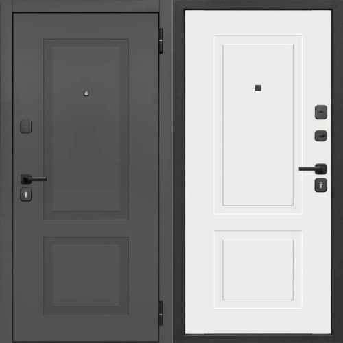 Металлическая Гарда 7 см 2 МДФ Сатин графит / Эмалит Белый 205*86 правая