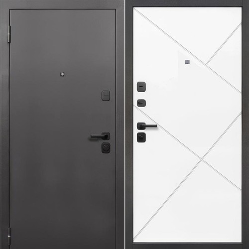 Металлическая Гарда 7 см Серебро / Белый матовый 205*86 левая