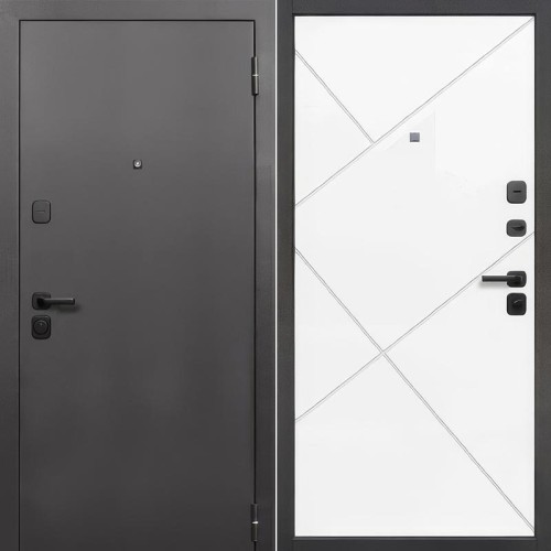 Металлическая Гарда 7 см Серебро / Белый матовый 205*96 правая