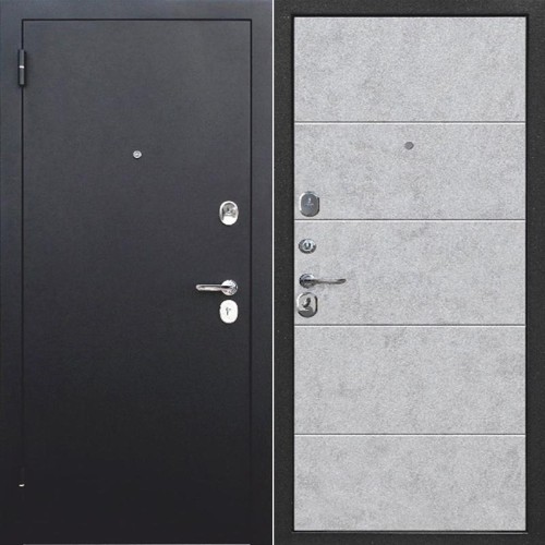 Металлическая Гарда 7,5 см Букле Черный / Бетон снежный 205*86 левая