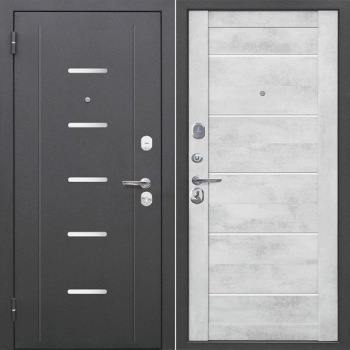 Металлическая Гарда 7,5 см. Серебро / Царга Бетон снежный 205*86 левая