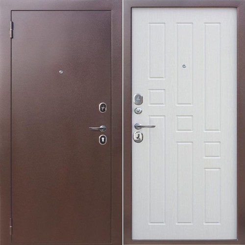 Металлическая Гарда 8 мм. Антик медь / Белый ясень 205*86 левая