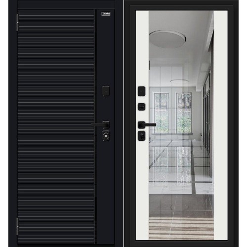 Металлическая Лайнер-3 Total Black/Off-white 205*86 левая