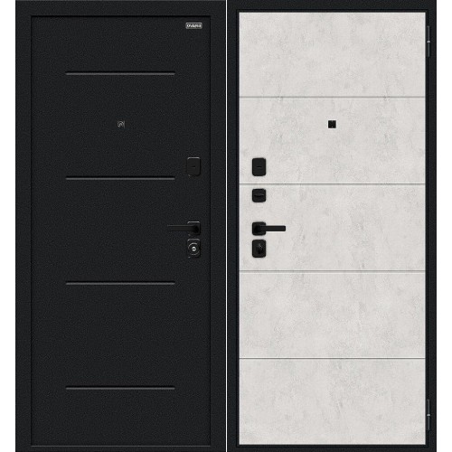 Металлическая Граффити-1 Инсайд/SBlack Букле черное/Look Art 205*86 левая