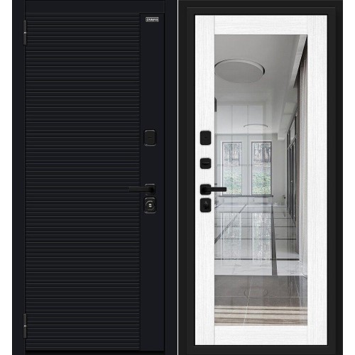 Металлическая Джет-3 (RBE) Total Black/Snow Melinga 205*86 левая